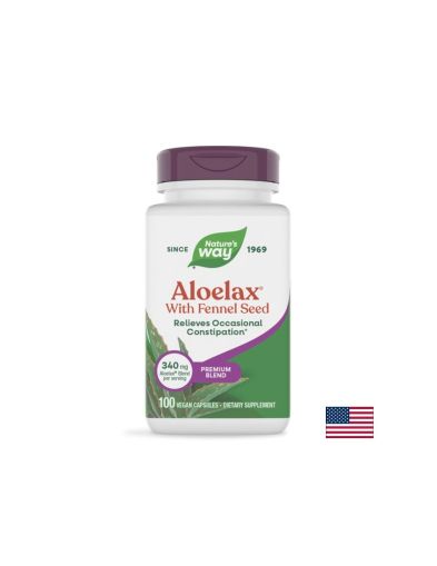 Aloelax с алое ферокс и резене – При запек, 100 веган капсули