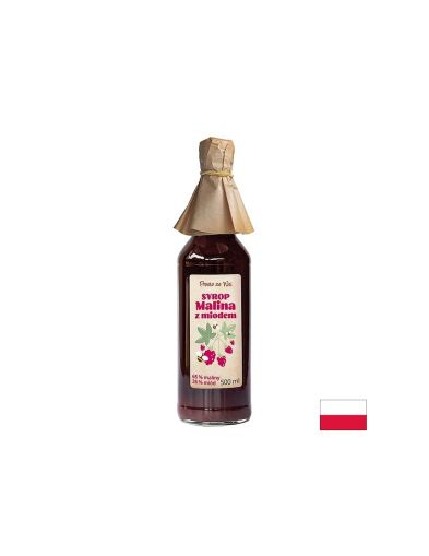 Малинов сироп с пчелен мед, пастьоризиран, 500 ml