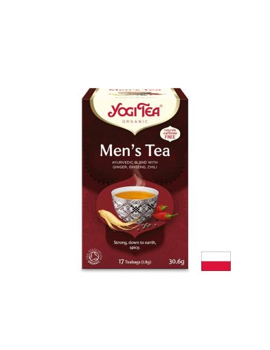 Аюрведичен чай Men’s Tea с джинджифил, женшен и куркума, БИО, 17 пакетчета