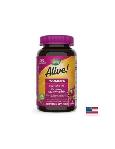 Alive! Women's Premium Gummies Multivitamin / Алайв! Премиум мултивитамини за жени, 75 желирани таблетки Nature’s Way