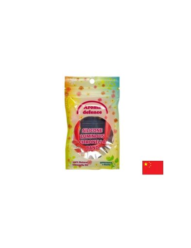 Силиконова гривна "Aroma Defence" /Флуоресцентна/ - Репелент с аромат на цитронела, 1бр/оп.