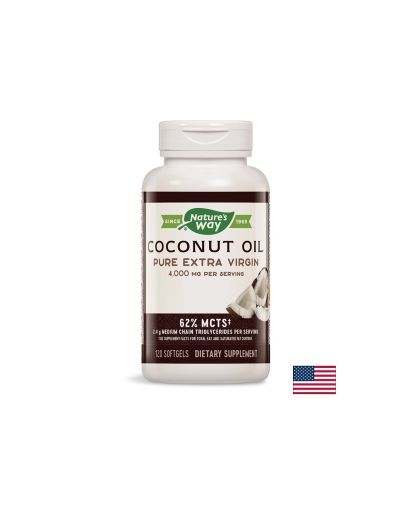 Coconut Oil 62% MCTs/ Кокосово масло оргáник 1000 mg х 120 софтгел капсули Nature’s Way