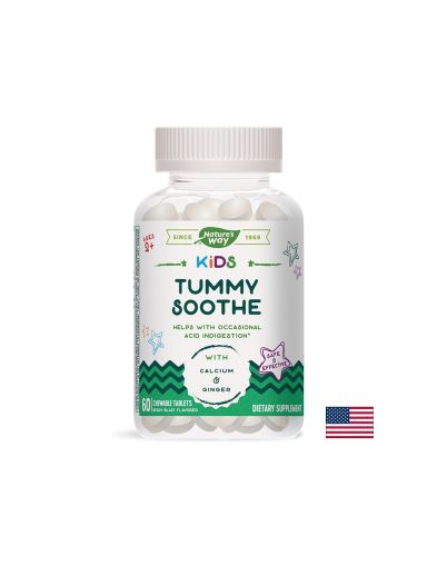 Kids Tummy Soothe /С джинджифил и калций/, 60 дъвчащи таблетки Nature’s Way