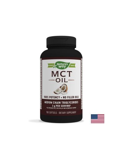 MCT Oil / Средноверижни триглицериди от кокосово масло x 180 софтгел капсули Nature’s Way