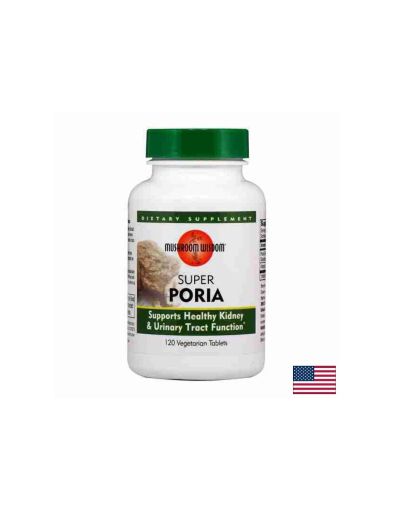 Бъбреци и уринарен тракт - Пория-медицинска гъба - Super Poria 125 mg, 120 таблетки Mushroom Wisdom