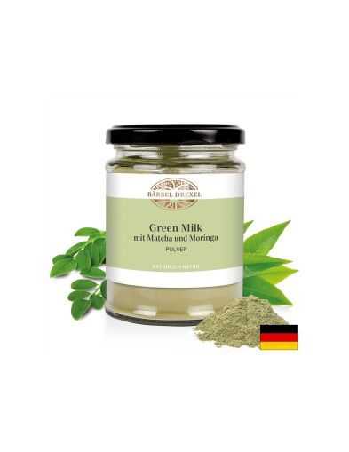 Green Milk mit Matcha und Moringa Pulver / Зелено мляко с матча и моринга, пудра, 120 g Bärbel Drexel