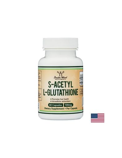 S-Acetyl-L-Glutathione/ S-Ацетил-L-Глутатион, 60 капсули Double Wood