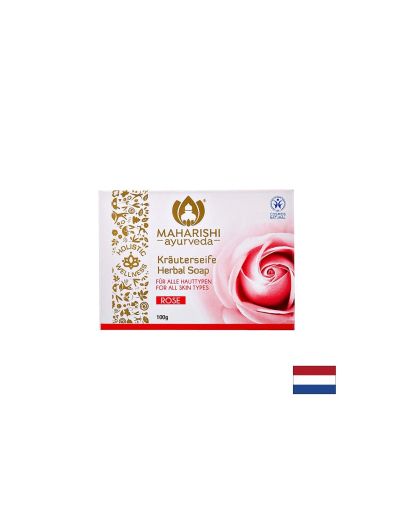 Аюрведичен успокояващ сапун с розово масло и билки - За всички типове кожа, 100 g