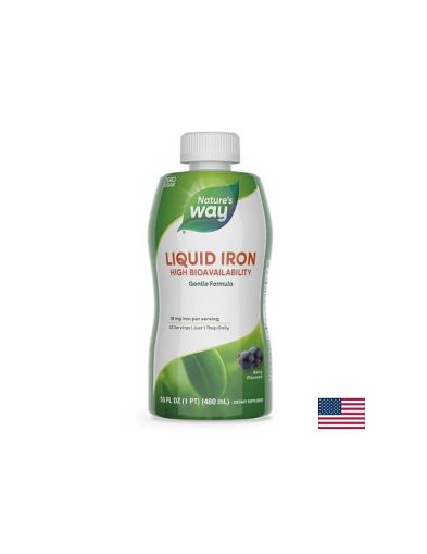 Liquid Iron - Течно желязо (с вкус на боровинки), 480 ml Nature’s Way