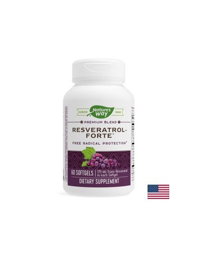 Resveratrol forte - Ресвератрол форте 450 mg, 60 софтгел капсули Nature’s Way