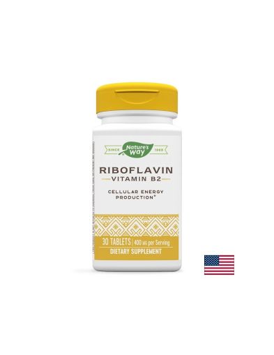 Витамин В2 (рибофлавин) - Клетъчна енергия, тонус и зрение, 400 mg, 30 таблетки