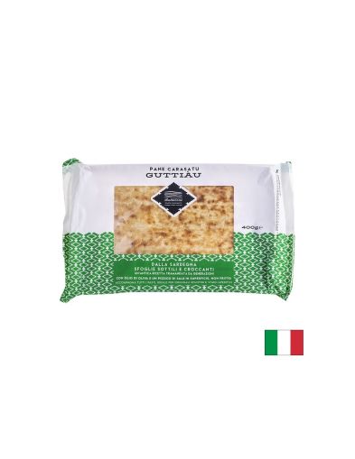 Pane Carasatu Guttiàu - Тънък, двойно препечен хляб със зехтин от остров Сардиния, 400 g