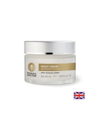 Нощен хидратиращ анти-ейдж крем за лице с мед от манука, 50 ml