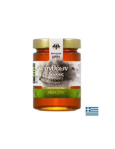 Органичен цветен и горски мед от Гърция, 450 грама