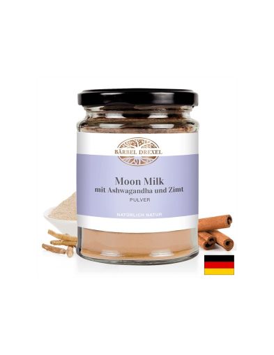 Бързо заспиване и релаксация - Лунно мляко с ашваганда и канела, 120 g, прах