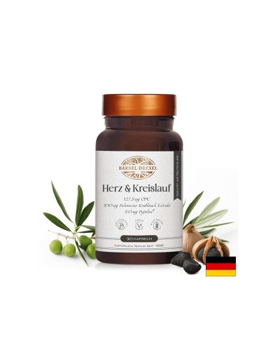 Здраво сърце и добро кръвообращение - Формула с гроздово семе, черен чесън, маслина и витамин Е, 30 капсули