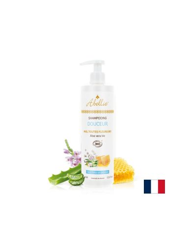 Омекотяващ шампоан за коса с мед и алое вера органик, 400 ml