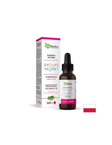 Антиоксидант - Витамини A + D3 + E + K2 (Mk7), капки 30 ml EkaMedica
