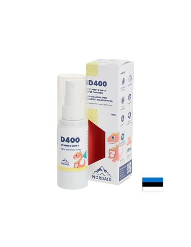 Кости, зъби и имунна защита - Витамин D3 400 IU, спрей за уста, 30 ml / 200 впръсквания Nordaid