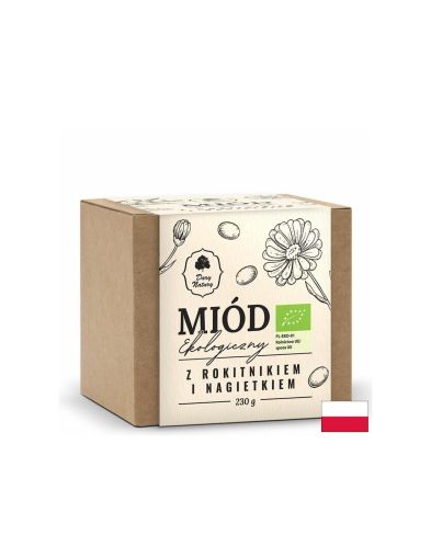 Пчелен мед с плод от облепиха (морски зърнастец) и невен Био, 230 g