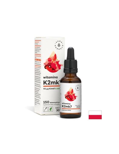 Подобрява плътността на костите - Витамин К2 (МК7), 30 ml капки Aura Herbals