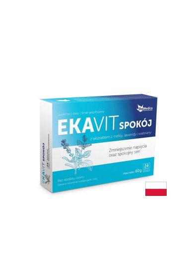 Формула за нервна система с екстракт от маточина, лавандула и валериана EKAVIT, 24 смучещи таблетки