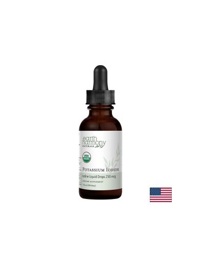 Щитовидна жлеза - Йод (калиев йодид), 125 µg х 29.6 ml капки Earth Harmony Naturals