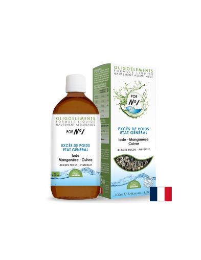 При хормонален дисбаланс и наднормено тегло - Мед, Манган, Йод с екстракти от кафяви водорасли и глухарче POE N°1, 100 ml Propos’Nature
