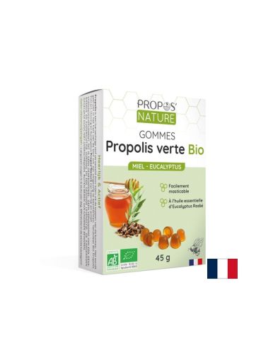 Зелен прополис с пчелен мед и масло от евкалипт, (~40 желирани таблетки) Propos’Nature