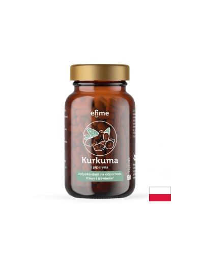 В подкрепа на ставите и доброто храносмилане - Куркума + Черен пипер Efime, 60 капсули