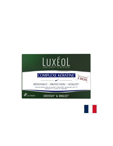 Подкрепа за химически третирана и изтощена коса - Luxéol формула с кератин, 90 капсули