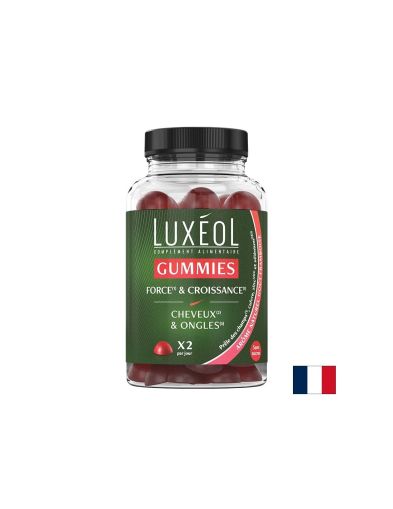 Заздравяване на косата и стимулиране на растежа й - Luxéol формула, 60 желирани таблетки с вкус на малина
