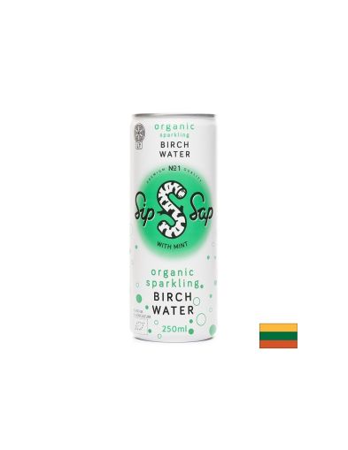 Детоксикация и тонус - Био брезов сок с вкус на мента (газиран), 250 ml