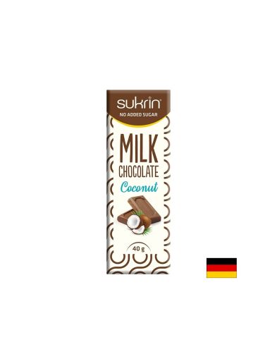 Млечен шоколад с кокос (без захар), 40 g