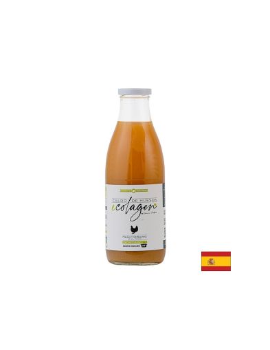 Безсолен пилешки костен бульон, БИО - С подправки, зеленчуци и ябълков оцет, 1 литър