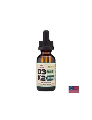 Грижа за костите - Витамин D3 5000 IU + K2 200 µg, капки, 29.6 ml