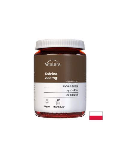 Стимулира енергията и мозъчната функция - Кофеин, 200 mg x 120 таблетки