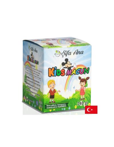 Билкова имуноукрепваща паста за деца - С прополис, пчелен прашец и мед, рожков, джинджифил, сурово какао, 240 g