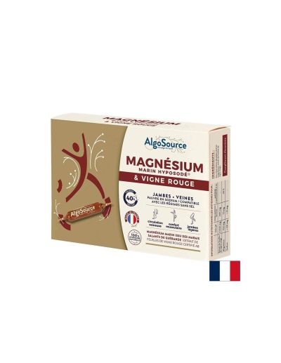 Морски магнезий + червена винена лоза – За кръвообращение, мускули и венозна подкрепа, 75 mg, 20 ампули