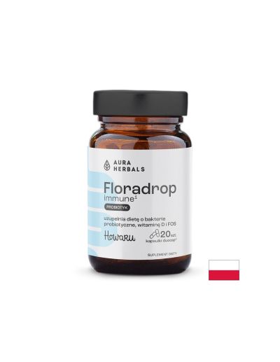 Пробиотик + Витамин D3 Floradrop Имунитет и здраве на червата 10 млрд. CFU, 20 капсули