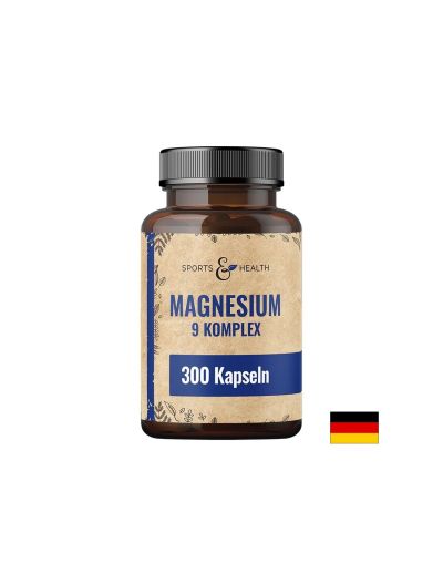 Магнезий 200 mg (комплекс от 9 форми) + B6 и Пантотенова киселина – За мускули, енергия и нервна система, 300 капсули