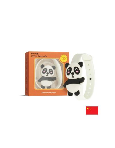 Репелентна гривна „Панда“ за деца – Натурална защита от комари с етерични масла