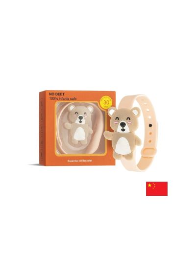 Репелентна гривна „Мече“ за деца – Натурална защита от комари с етерични масла