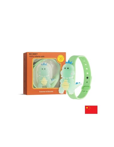 Репелентна гривна „Динозавър“ за деца – Натурална защита от комари с етерични масла