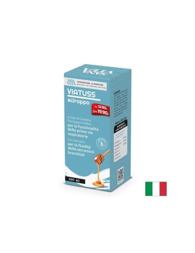 Viatuss успокояващ билков сироп с мед при кашлица и сухо гърло, 150 ml