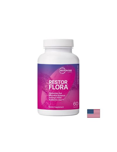 Saccharomyces boulardii 500 mg + Bacillus комплекс – При диария, стомашен дискомфорт, Restor Flora™, 60 капсули