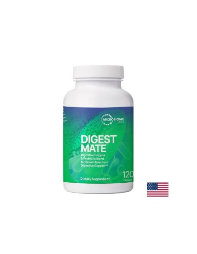 Храносмилателни ензими + пробиотици – При подуване, тежест и нарушено храносмилане, Digest Mate™, 570 mg, 120 капсули