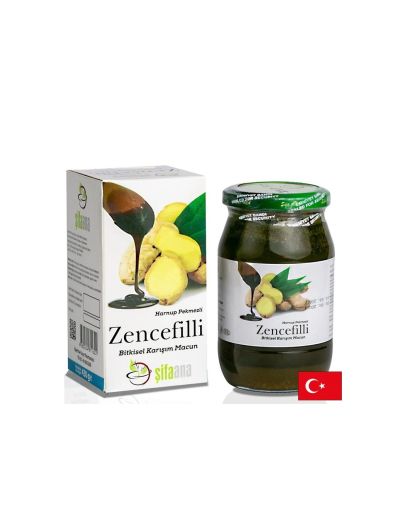 Билкова паста с джинджифил и рожков – При кашлица, възпалено гърло и настинка, 430 g