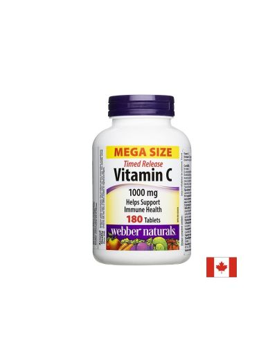 Витамин С с удължено освобождаване – Имунитет, антиоксидантна защита и енергия, 1000 mg, 180 таблетки