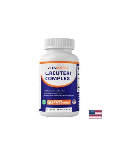 Лактобацилус реутери + Лактобацилус рамнозус + Лактобацилус ацидофилус – Пробиотик за добро храносмилане и имунитет, 60 капсули